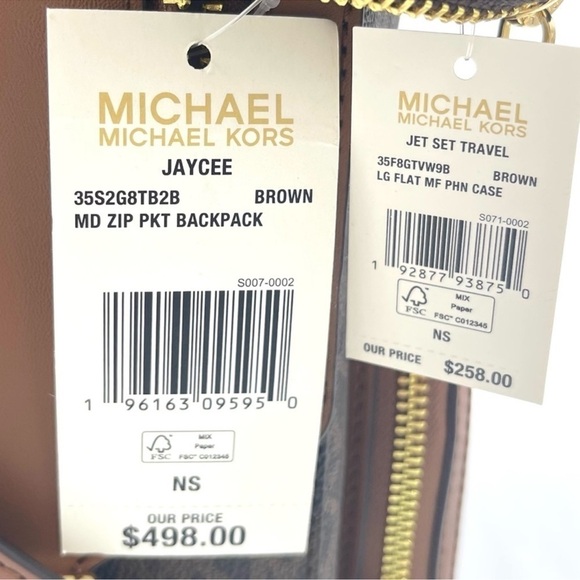 Michael Kors Medium Jaycee Zip Packet Backpack & Phone Case Wallet Wristlet - Picture 12 of 12